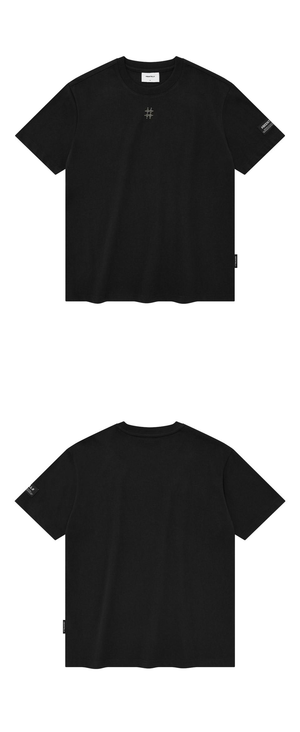 빈트릴(BEENTRILL) 스타 해시태그 컴포트핏 반팔 티셔츠(블랙)