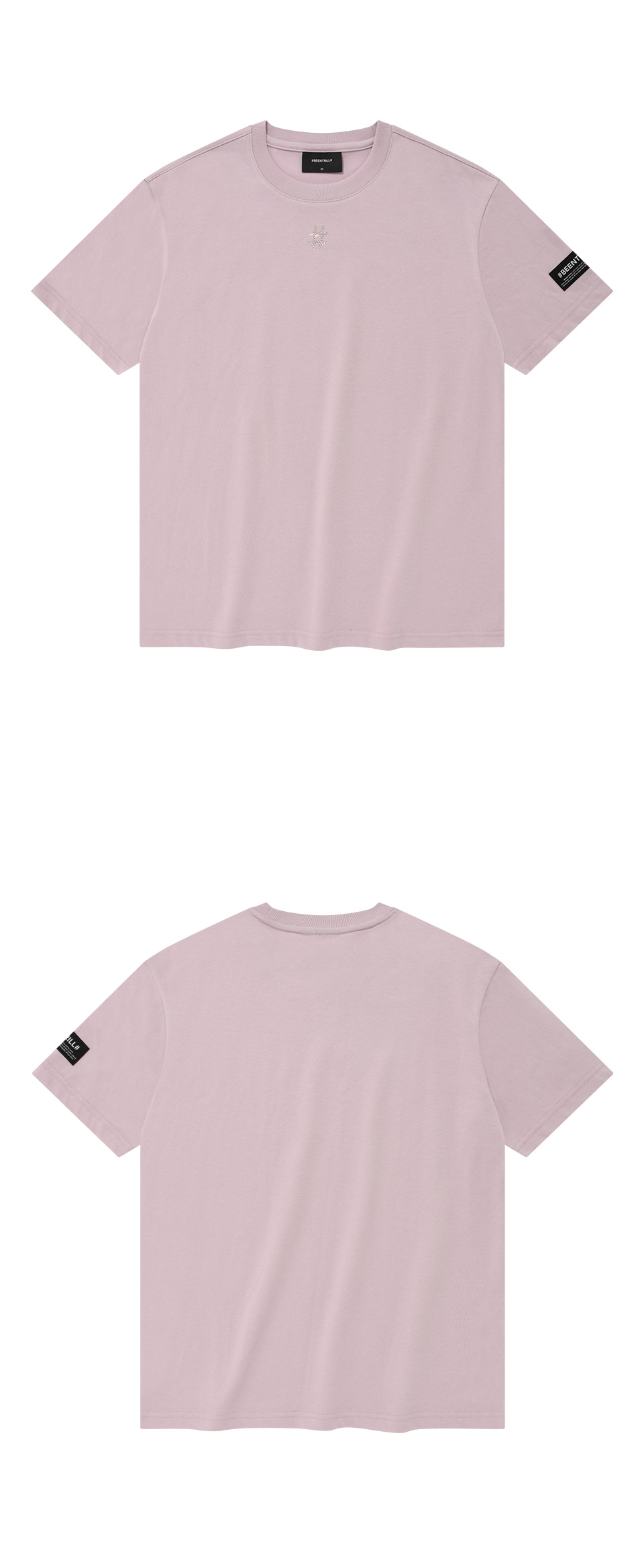 빈트릴(BEENTRILL) 스타 해시태그 컴포트핏 반팔 티셔츠(라이트 핑크)