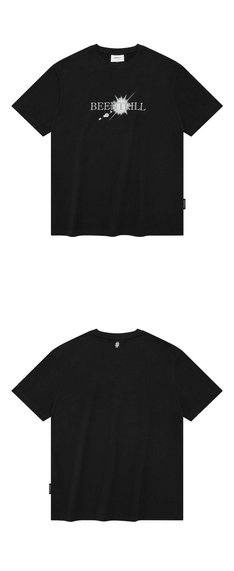 빈트릴(BEENTRILL) 갤럭시 로고 컴포트핏 반팔 티셔츠 (블랙)