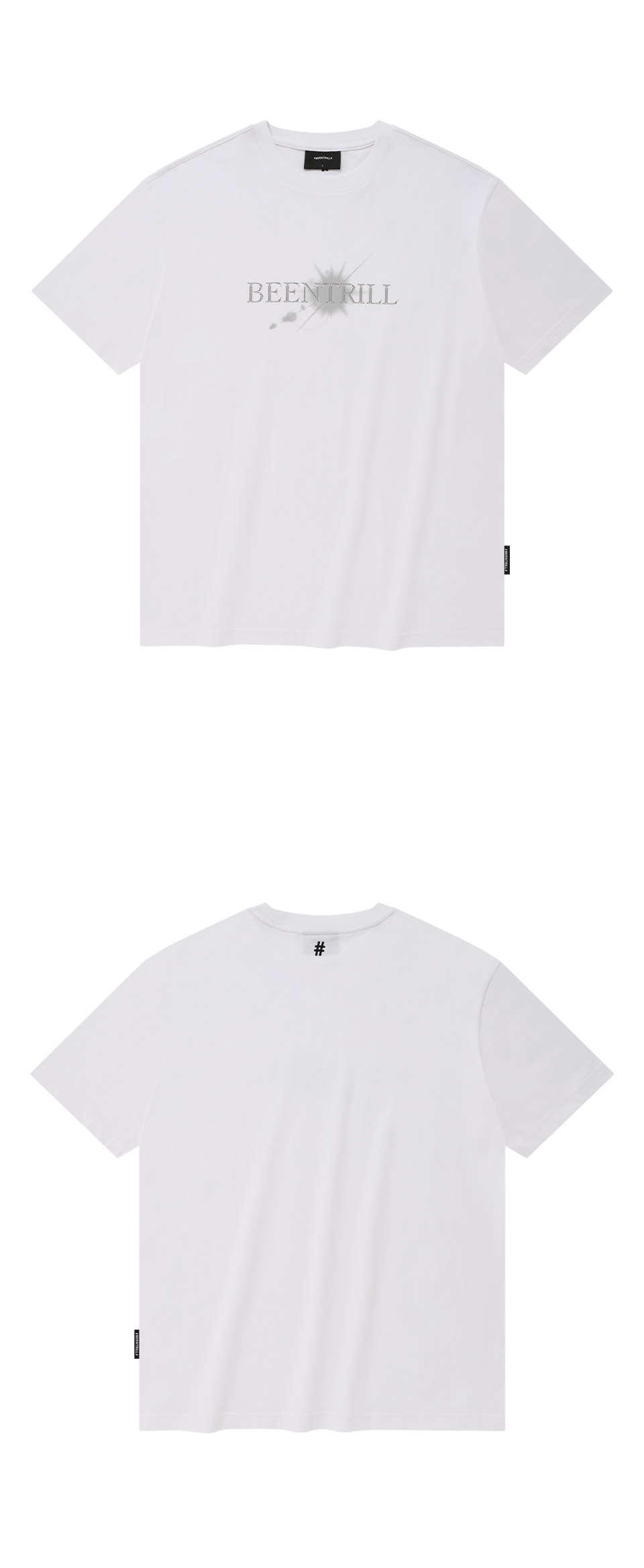 빈트릴(BEENTRILL) 갤럭시 로고 컴포트핏 반팔 티셔츠 (화이트)