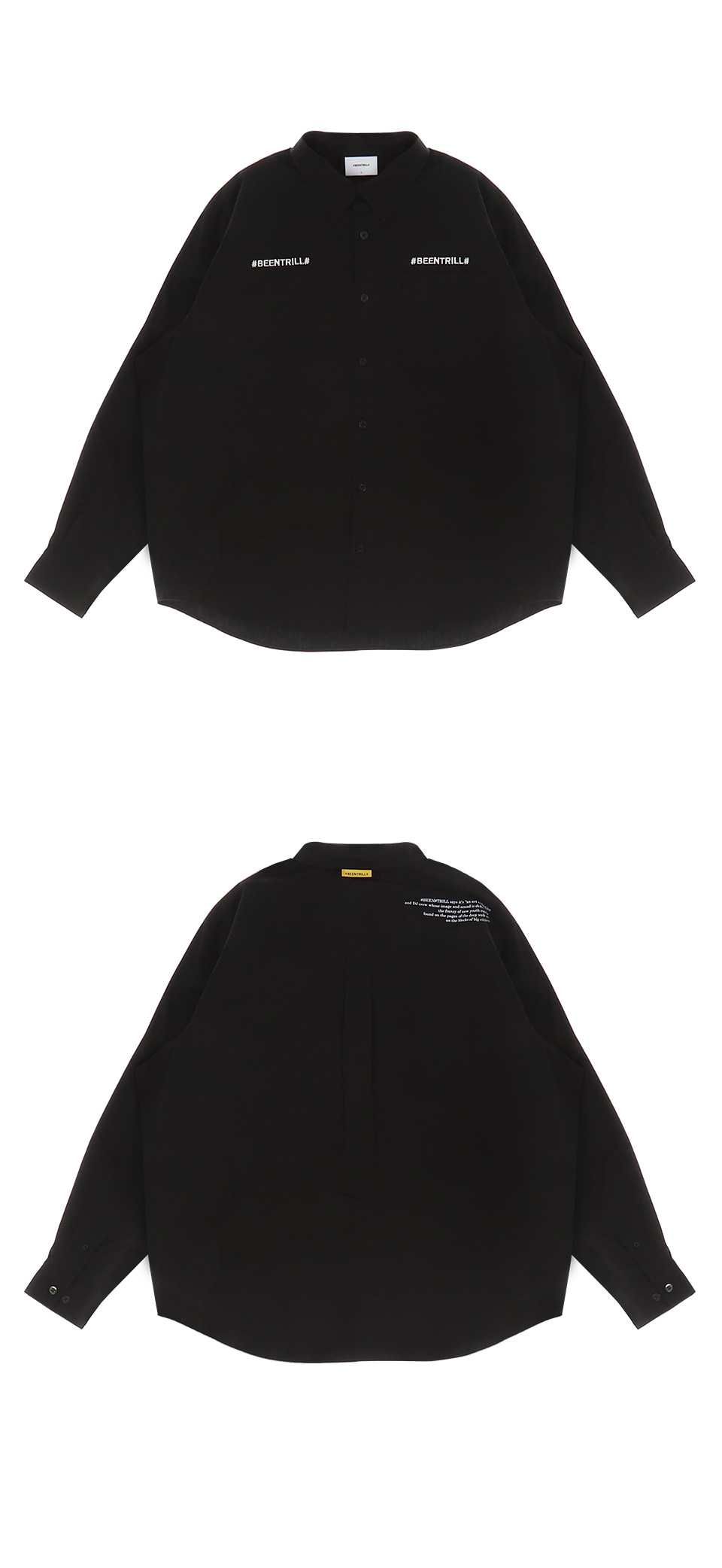 빈트릴(BEENTRILL) 에센셜 오버핏 셔츠(블랙)